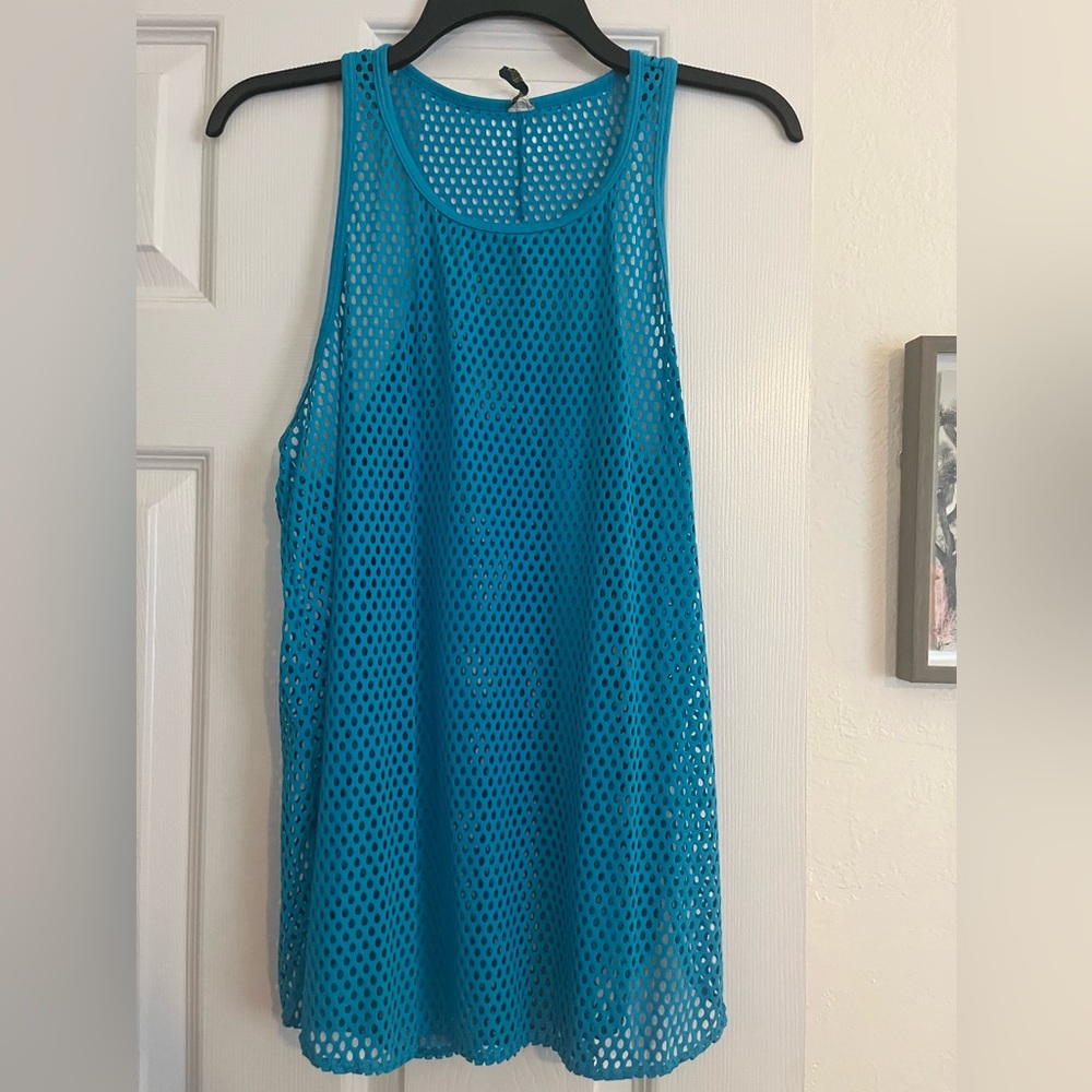 Ocean Blue Netted Swim Suit Coverup